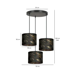 Broddi rondell takpendel 3 skjermer - Svart