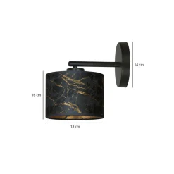 Broddi vegglampe - Svart