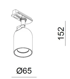 Bullet 1 meter spottskinne med 3 spotter 1T GU10 - Pure white