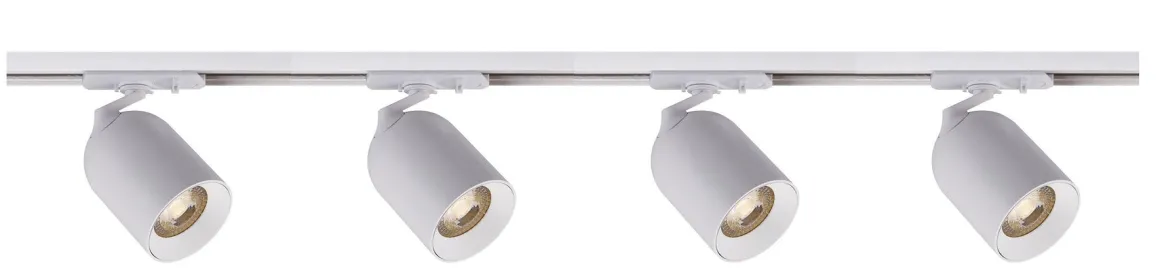 Bullet 2 meter spottskinne med 4 spotter 1T GU10 - Pure white