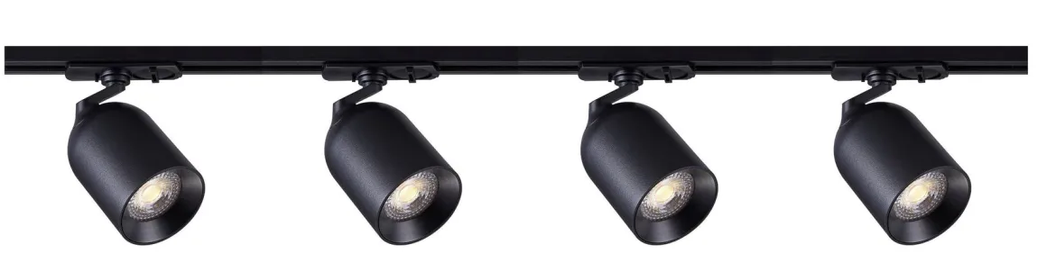 Bullet 2 meter spottskinne med 4 spotter 1T GU10 - Svart