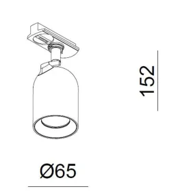 Bullet 2 meter spottskinne med 4 spotter 1T GU10 - Svart