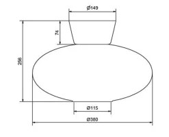 Bullo taklampe XL 38 cm IP21 - Messing/Opal glass