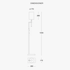 Butler gulvlampe - Rå messing