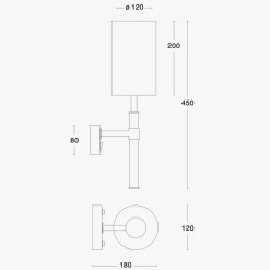 Butler vegglampe fast installasjon - Svart