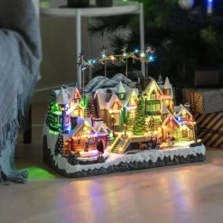 By med flyvende rensdyr, nisse og musikk LED