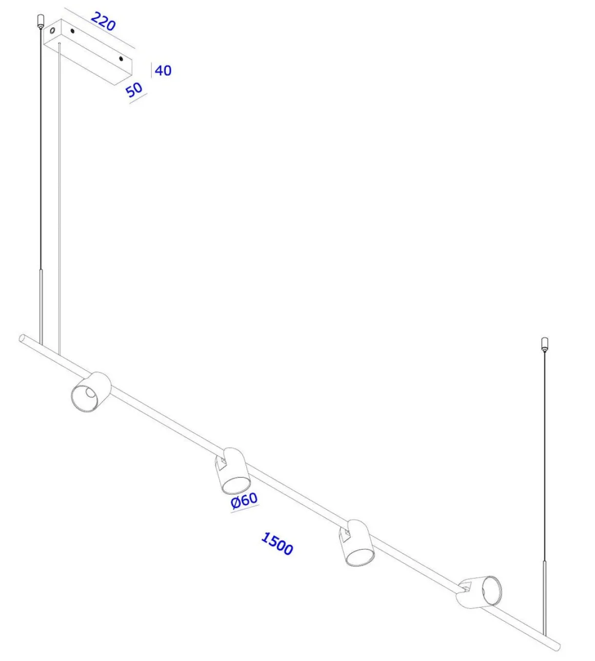 Calvi K4 takpendel 27W 2700 Kelvin - Dimbar