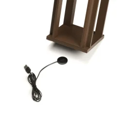 Cannes lanterne bord/gulv IP54 oppladbar - Rustfarget