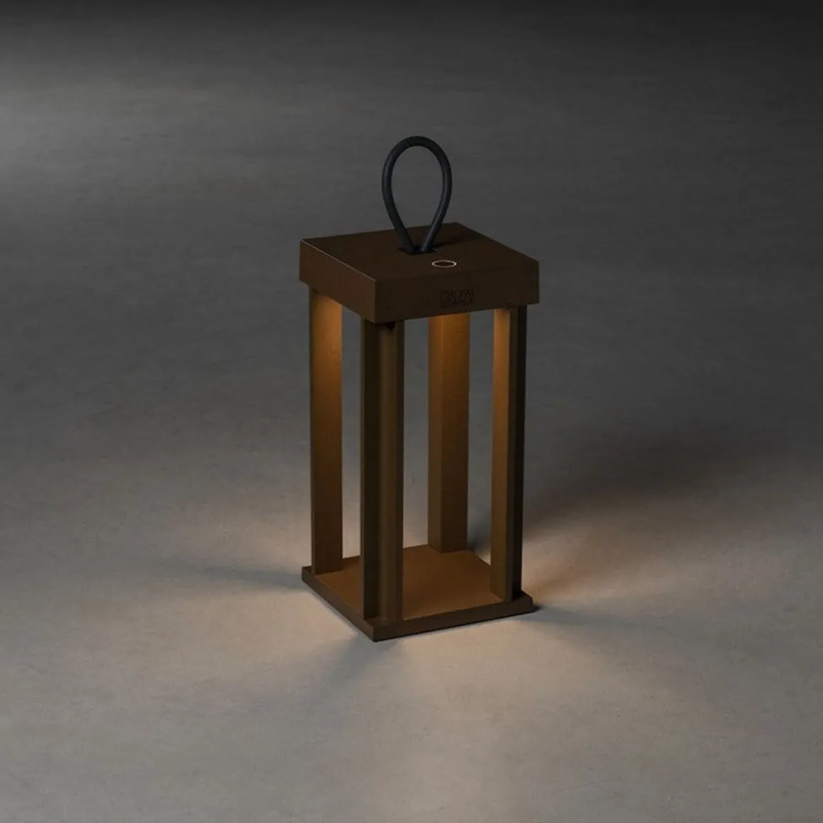Cannes lanterne bord/gulv IP54 oppladbar - Rustfarget