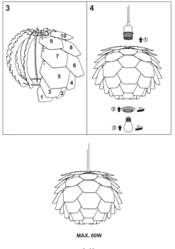 Carpatica takpendel 60 cm - Hvit