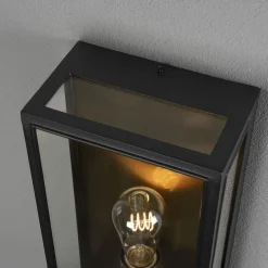 Carpi vegglampe utendørs H40 cm IP44 - Svart/Messing