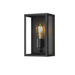 Carpi vegglampe utendørs IP44 - Svart/Klart glass