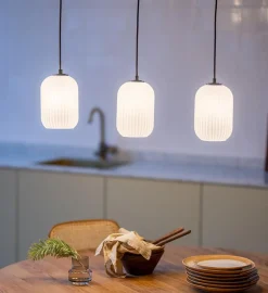 Cava takpendel 3-lys - Svart/Opal hvit - Svart / Opal