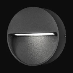 Chara round vegglampe utendørs IP54 - Mørk grå