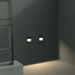 Chara Square vegglampe utendørs IP54 9W - Mørk grå