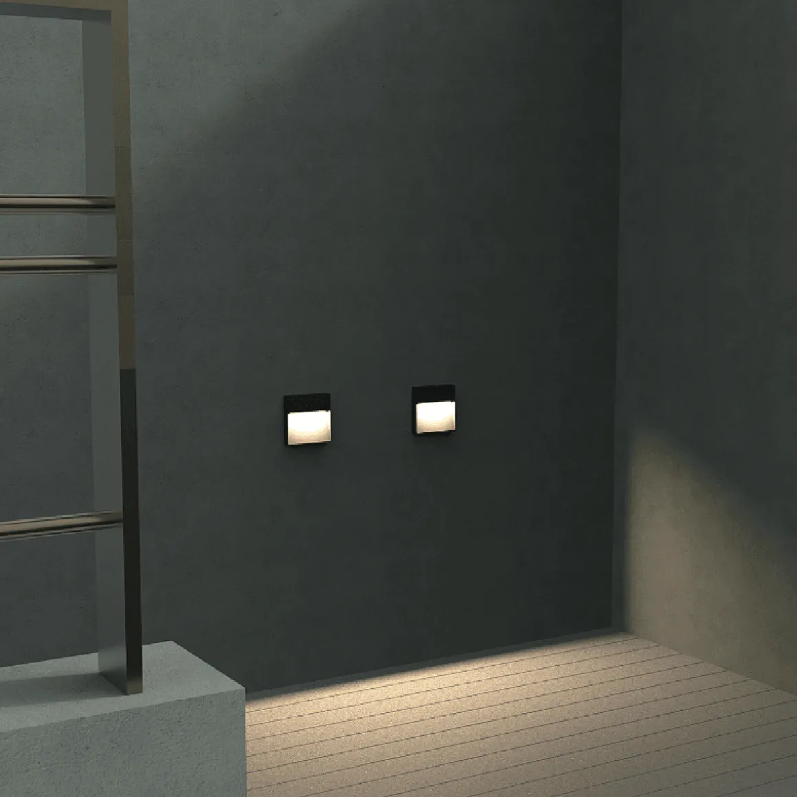 Chara Square vegglampe utendørs IP54 9W - Mørk grå