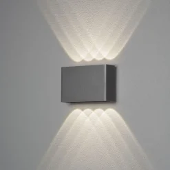 Chieri vegglampe utendørs opp/ned 8x1W IP54 - Antrasitt grå