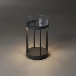 Chieti lanterne bord/gulv 25 cm IP54 oppladbar - Grå