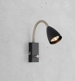 Ciro flex vegglampe - Svart/stål - Svart / Stål