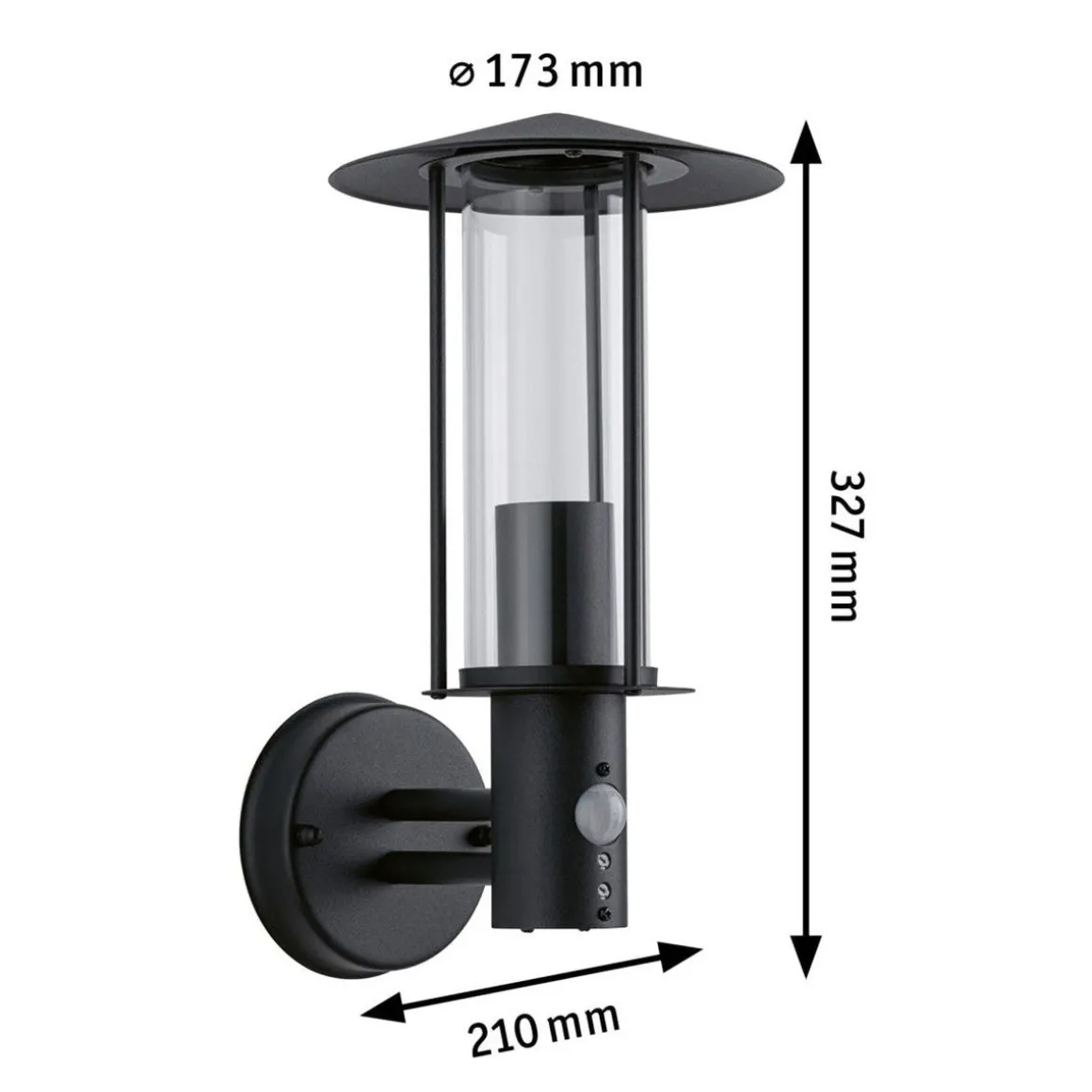 Classic vegglampe opp utendørs IP44 - Med bevegelsessensor