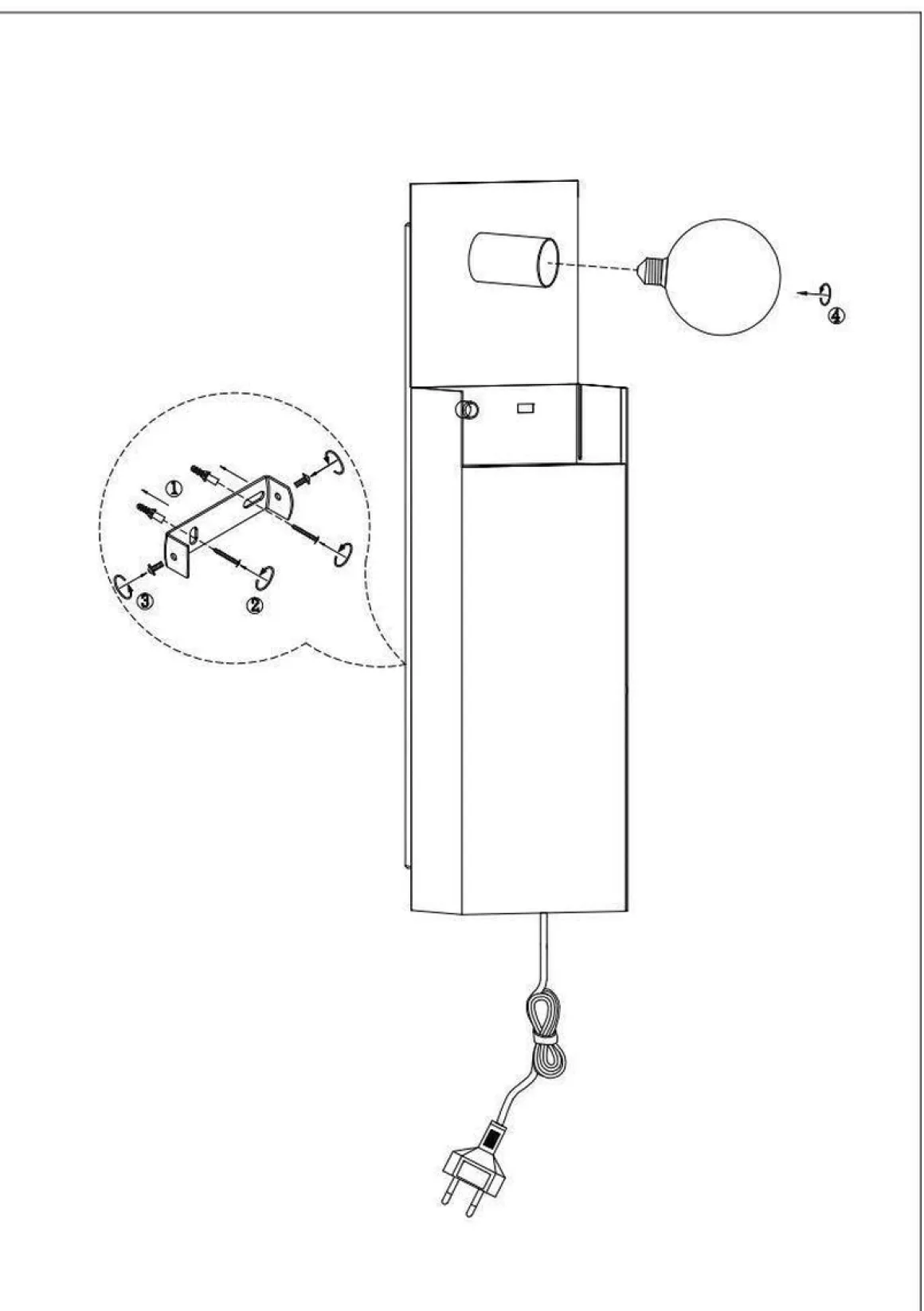Combo vegglampe/nøkkelskap - Svart - Svart