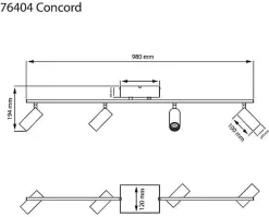 Concord takspott 4-lys