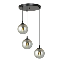 Cosmo rondell takpendel 3 lys - Svart/Røykfarget