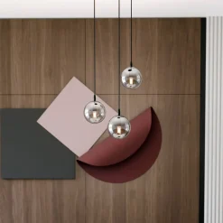 Cosmo rondell takpendel 3 lys - Svart/Røykfarget