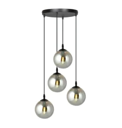 Cosmo rondell takpendel 4 lys - Svart/Røykfarget