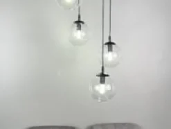 Cosmo rondell takpendel 4 lys - Svart/Røykfarget