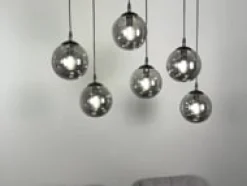 Cosmo takpendel 6 lys - Svart/Røykfarget