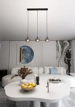 Cosmo takpendel 3 lys - Svart/Røykfarget