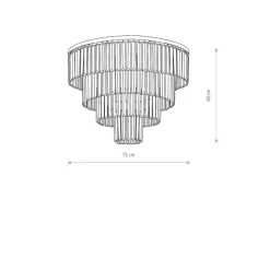 Cristal taklampe L - Sølv