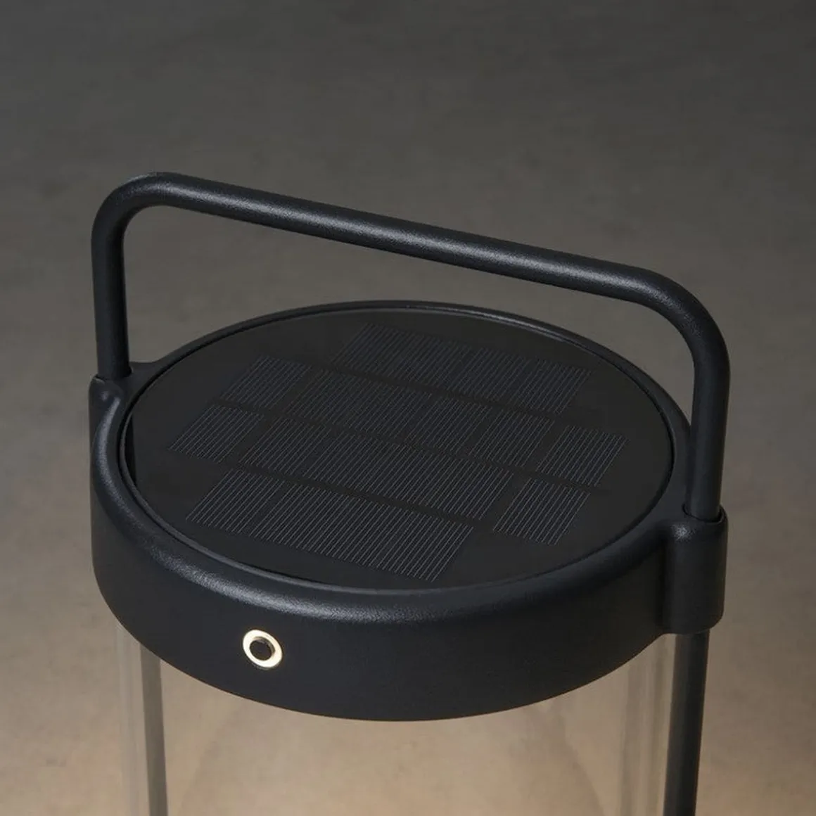 Crotone lanterne bord/gulv 30 cm IP54 oppladbar USB/Solcelle - Svart