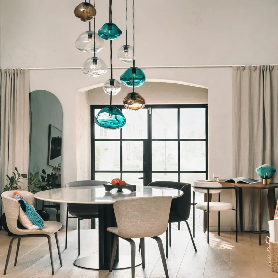 Crystal Stone Ø25 - Blågrønn / Stål