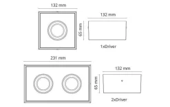 Cube Lux 2x7W LED 2700K Ra 98