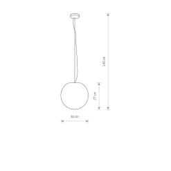 Cumulus S takpendel 30 cm utendørs IP65 E27 - Hvit