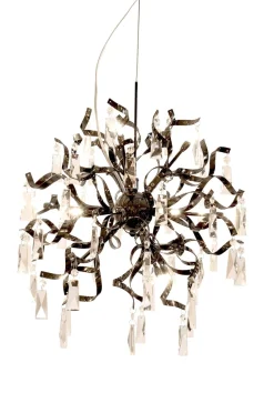 Curl 12 K9 krystall lysekrone, Svart krom