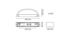 Curve vegglampe opp/ned 10W 2700K dimbar IP65