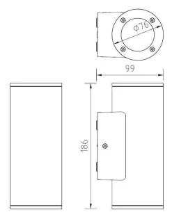 Cylindro duo vegglampe opp/ned utendørs IP54 - Grafitt grå