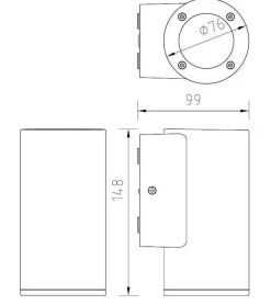 Cylindro vegglampe ned utendørs IP54 - Grafitt grå