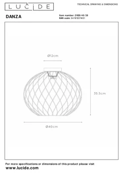 Danza taklampe 40 cm