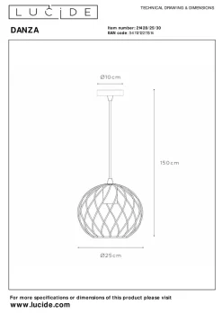 Danza takpendel 25 cm