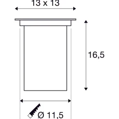 Dasar 115 firkantet nedfellbar uplight GU10 IP67
