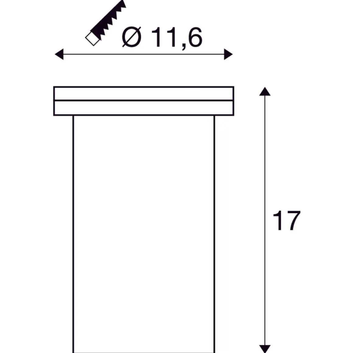 Dasar 116 rund nedfellbar uplight GU10 IP67