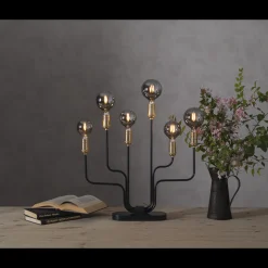 Decoration Globe smoke 95mm, dimbar E14 1,4W - Smoke