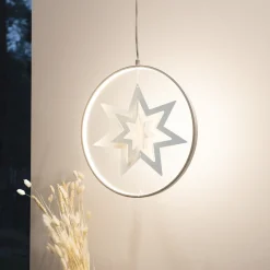 Dekorasjon med stjerne dimbar - Hvit