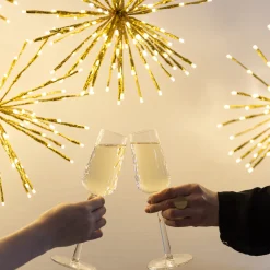 Dekorasjonsball 40 cm 120 LED varmhvit - Gull