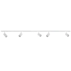 Designline Tube komplett 1,9 meter spotskinne med 5 spotter GU10 - Hvit