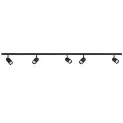 Designline Tube komplett 1.9 meter spotskinne med 5 spotter GU10 - Svart